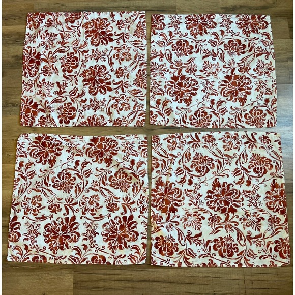 Lauren Ralph Lauren Other - Lauren Ralph Lauren Floral Cloth Napkins Cream‎ Rust Cotton Set of 4